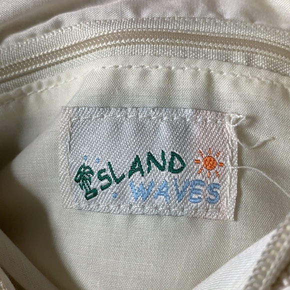 Vintage boho woven pearly white crossbody bag pink green floral embroidery - Picture 12 of 14